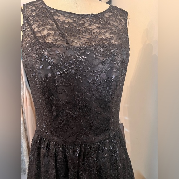 Dessy Charcoal Gray Lace Fit & Flare Cocktail Dress Party Wedding Guest Size 8 Dessy Charcoal Gray Lace Fit & Flare Cocktail Dress Party Wedding Guest Size 8